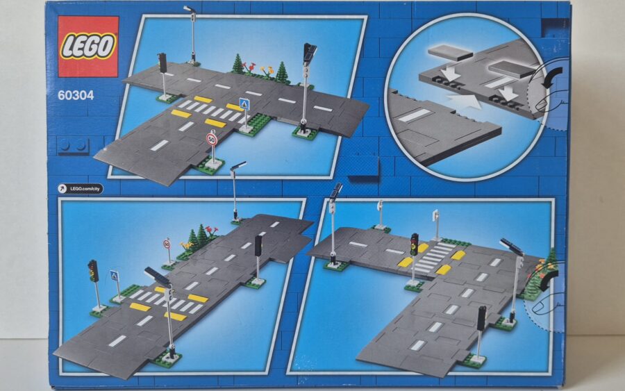 LEGO® City Straßenplatten – Straßenkreuzung mit Ampeln (60304) Verpackung Rückseite LEGO® City Straßenplatten - Straßenkreuzung mit Ampeln (60304) Verpackung Rückseite