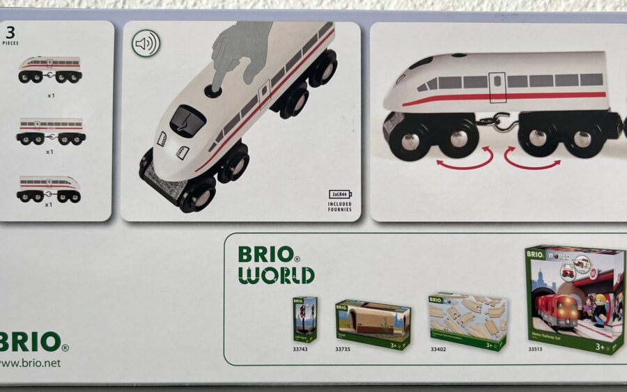 Brio Schnellzug mit Sound 33748 Verpackung Rückseite