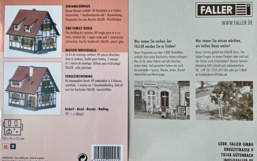 Faller Einfamilienhaus mit Fachwerk (130257) Rückseite